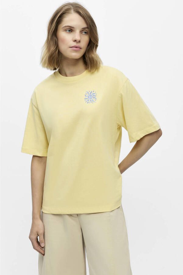 OBJECT T-shirt met backprint lichtgeel