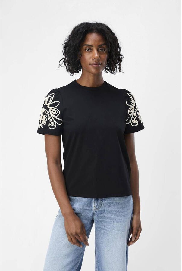 OBJECT Dames Tops & T-shirts Objcaroline Joana Ss Top E Div Zwart - Foto 6