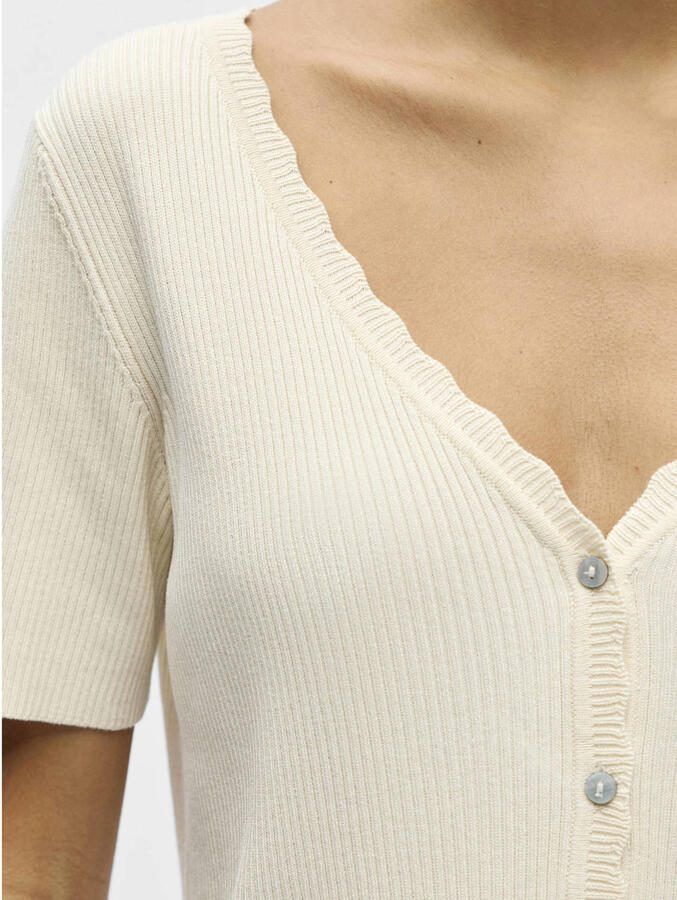 OBJECT top beige rib gebreid - Foto 2