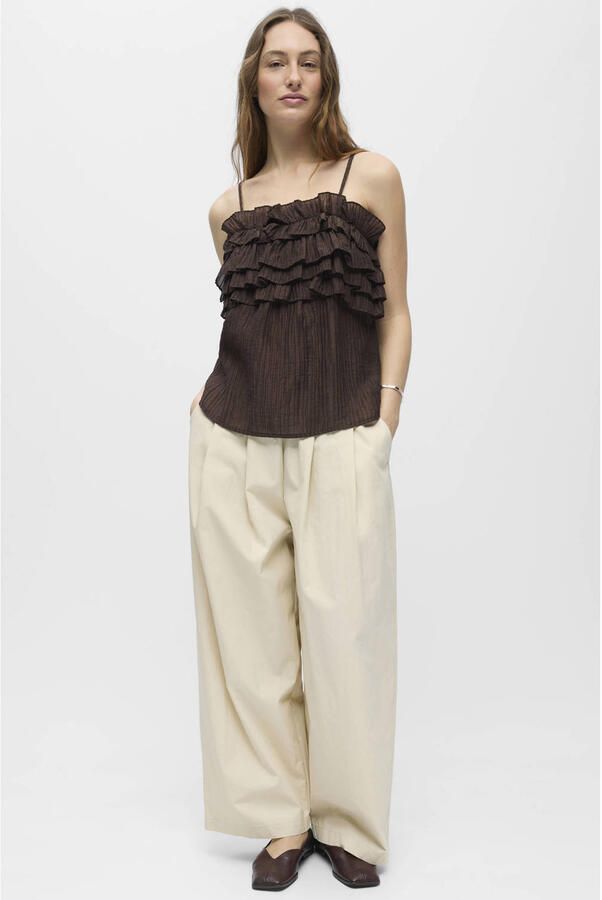 OBJECT Dames Tops & T-shirts Objlyne S l Re Top Bruin - Foto 5