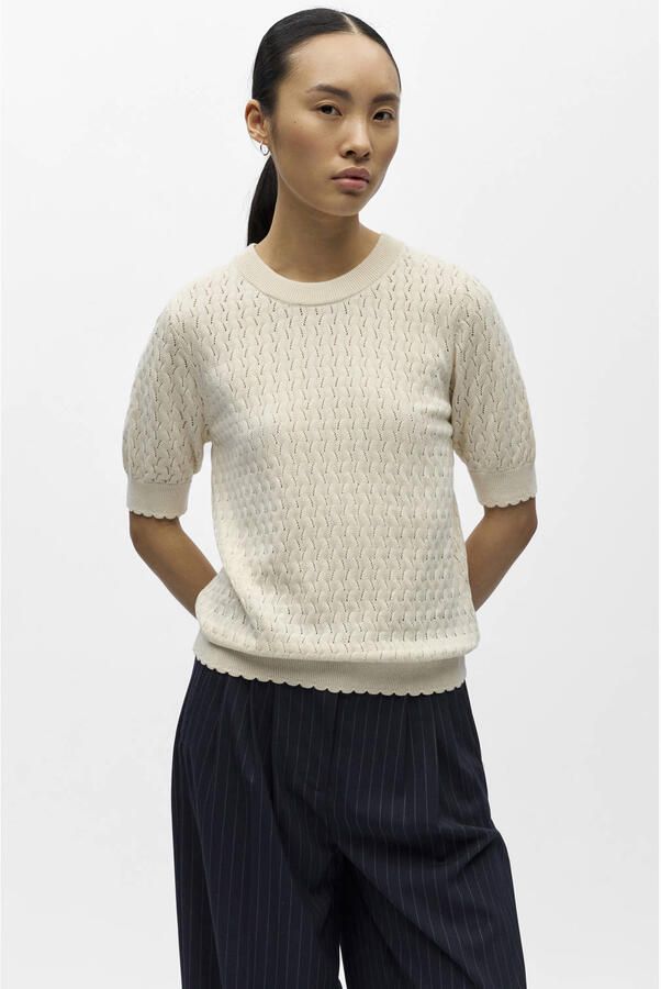 OBJECT Dames Truien & Vesten Objflauny S s Re Knit Top Ecru - Foto 5