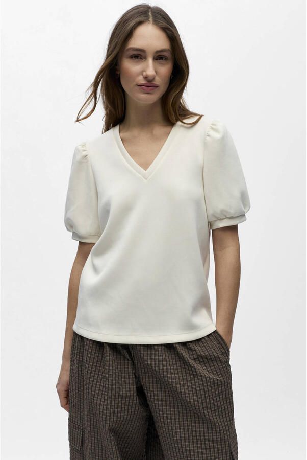 OBJECT Dames Tops & T-shirts Objandrea S s Re V-neck Top Gebroken Wit - Foto 5