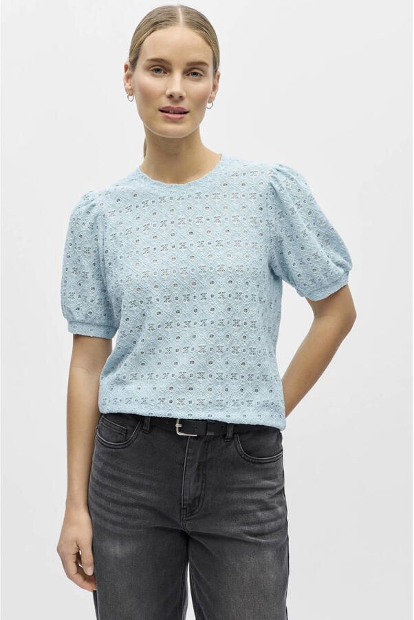 OBJECT Dames Tops & T-shirts Objlaila S s Re Top10 Lichtblauw - Foto 5
