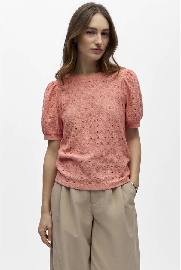 OBJECT Dames Tops & T-shirts Objlaila S s Re Top10 Perzik - Foto 5