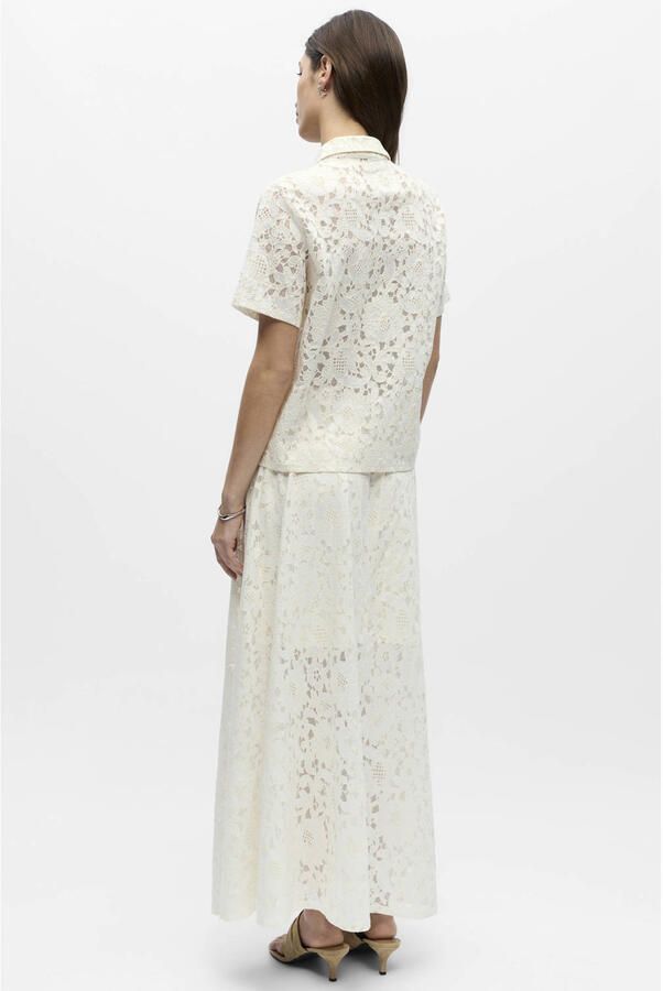 OBJECT Dames Tops & T-shirts Objbianca S s Lo Polo Top Creme - Foto 6