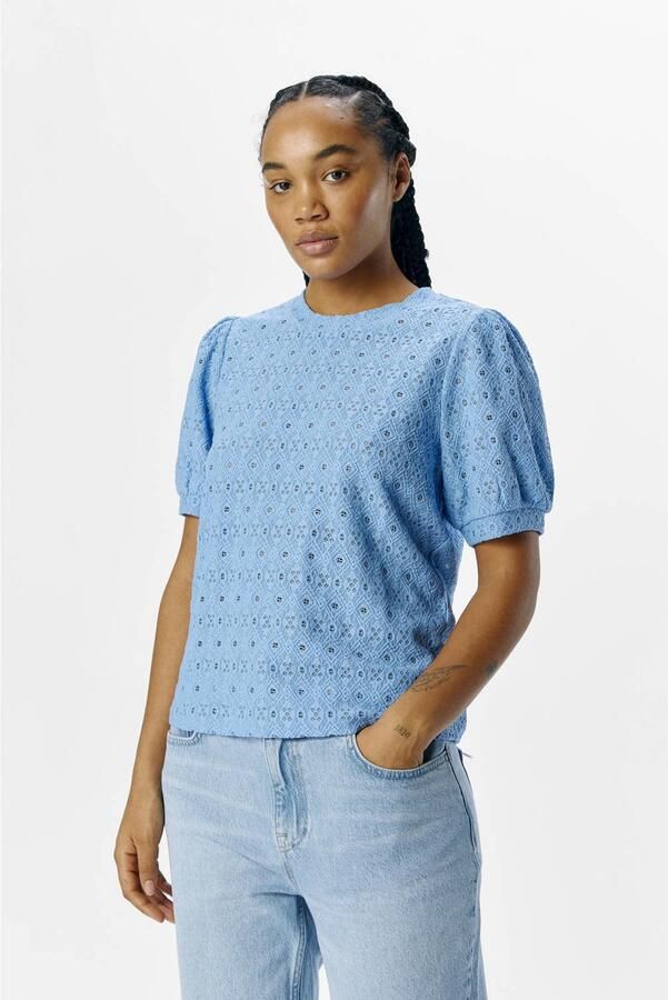 OBJECT Dames Tops & T-shirts Objlaila S s Re Top Blauw - Foto 6