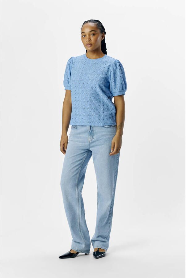 OBJECT Dames Tops & T-shirts Objlaila S s Re Top Blauw - Foto 5