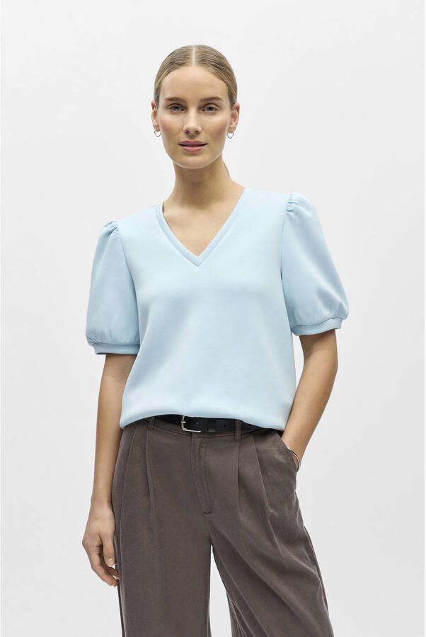 OBJECT Dames Tops & T-shirts Objandrea S s Re V-neck Top Lichtblauw - Foto 5
