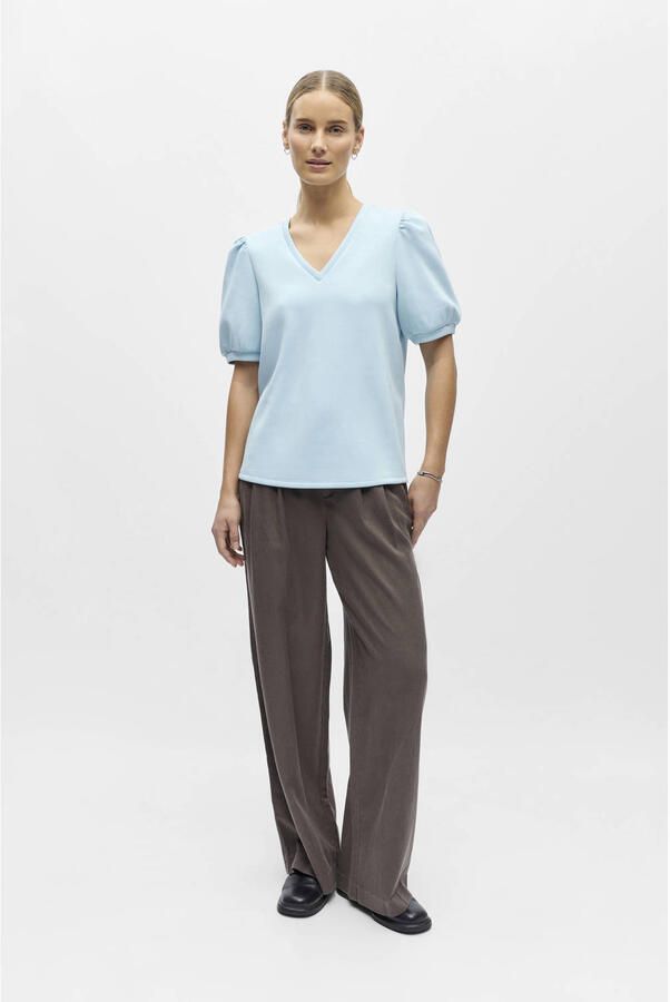 OBJECT Dames Tops & T-shirts Objandrea S s Re V-neck Top Lichtblauw - Foto 6