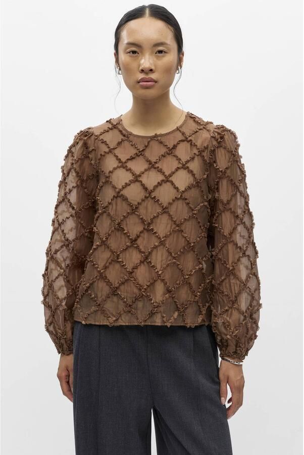 OBJECT top met print bruin