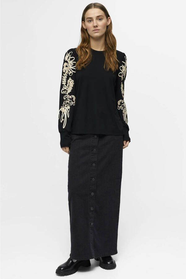 OBJECT Dames Truien & Vesten Objcaroline Joana L s Top Zwart - Foto 7