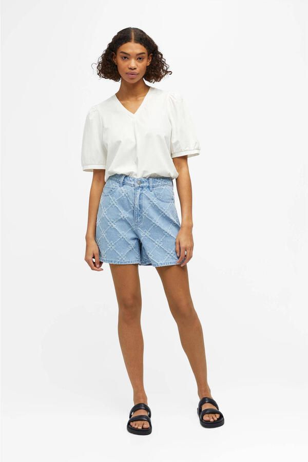 OBJECT Dames Tops & T-shirts Objcaroline S s Top Ecru - Foto 6