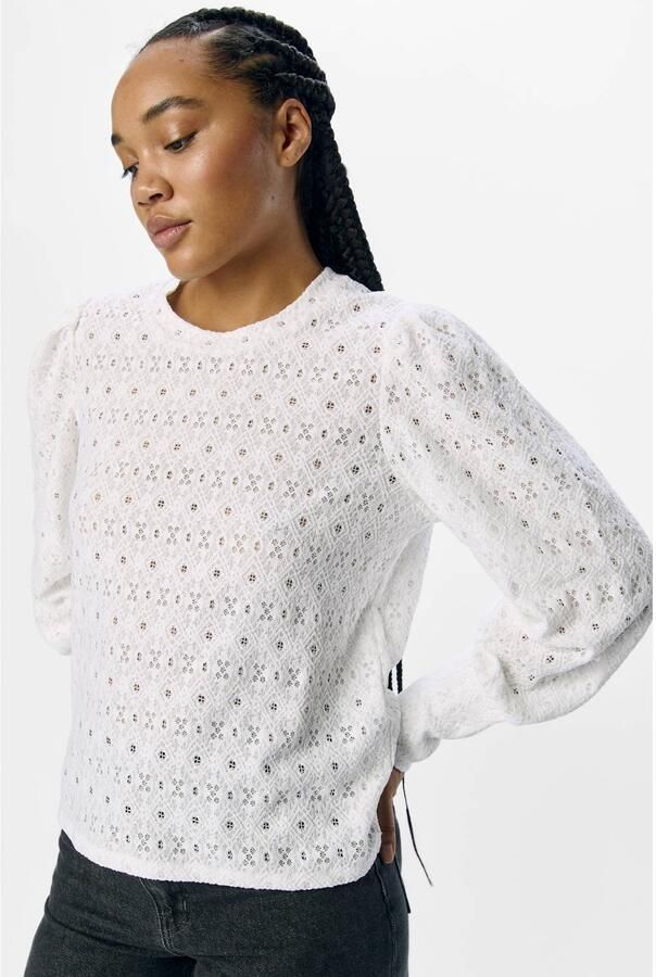 OBJECT Dames Truien & Vesten Objlaila L s Re Top Noos Wit - Foto 6