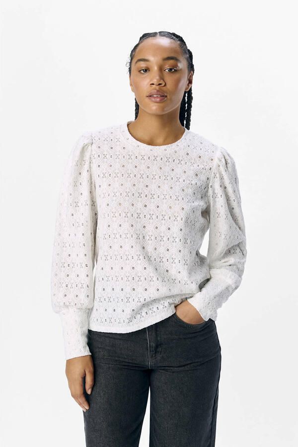 OBJECT Dames Truien & Vesten Objlaila L s Re Top Noos Wit - Foto 5