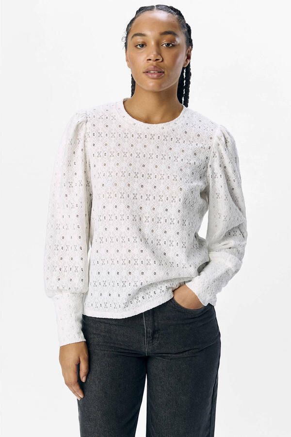 OBJECT Dames Truien & Vesten Objlaila L s Re Top Noos Wit - Foto 5