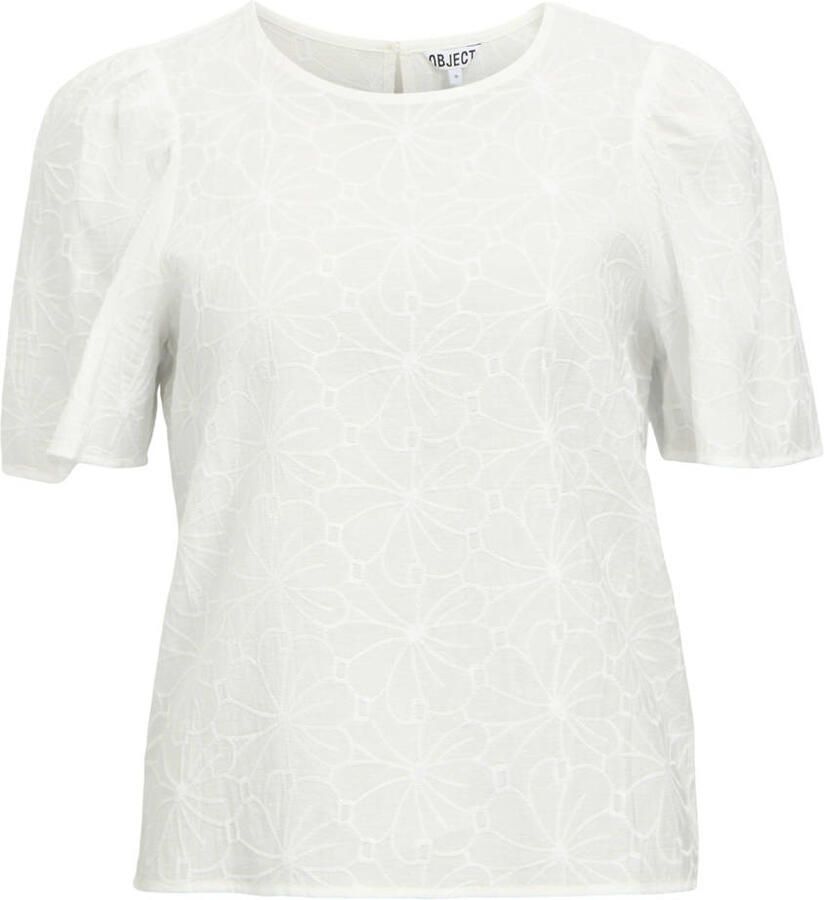 OBJECT Dames Tops & T-shirts Objilly S s Re O-neck Top 138 Wit - Foto 7