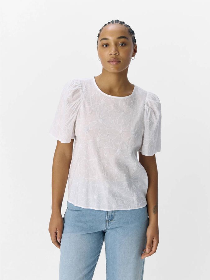 OBJECT Dames Tops & T-shirts Objilly S s Re O-neck Top 138 Wit - Foto 5