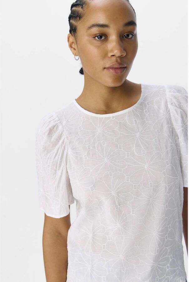 OBJECT Dames Tops & T-shirts Objilly S s Re O-neck Top 138 Wit - Foto 6