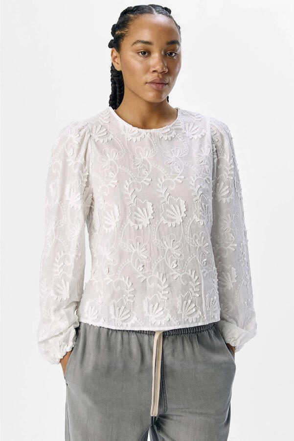 OBJECT Dames Blouses Objmya Re L s Top 137 Wit - Foto 5