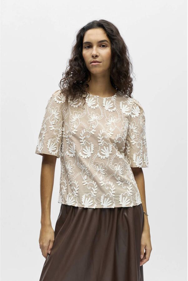 OBJECT Dames Tops & T-shirts Objmya 2 4 Re Top Beige - Foto 5