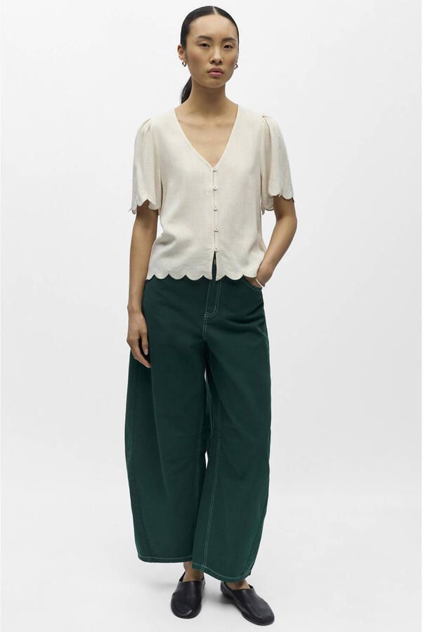 OBJECT Dames Truien & Vesten Objsanne 2 4 Lo V-neck Top Ecru - Foto 7