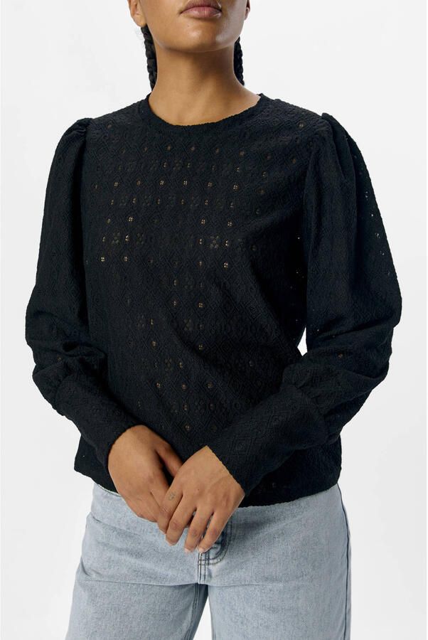 OBJECT top zwart broderie - Foto 3