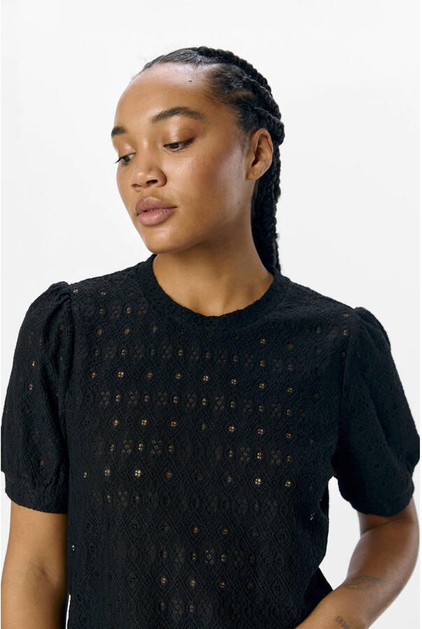 OBJECT Dames Tops & T-shirts Objlaila S s Re Top Zwart - Foto 5