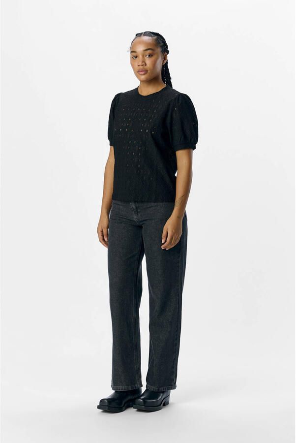 OBJECT Dames Tops & T-shirts Objlaila S s Re Top Zwart - Foto 6