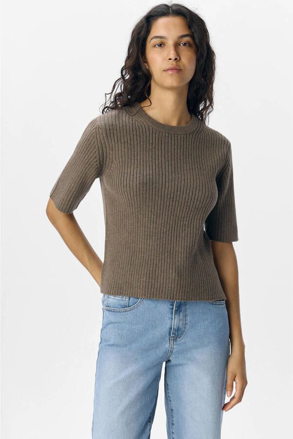 OBJECT Dames Truien & Vesten Objelva 2 4 Re O-neck Knit Bruin - Foto 5
