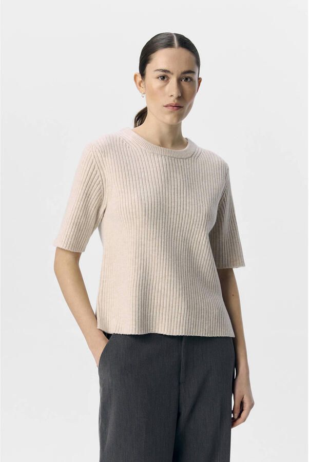 OBJECT Dames Truien & Vesten Objelva 2 4 Re O-neck Knit Beige - Foto 6