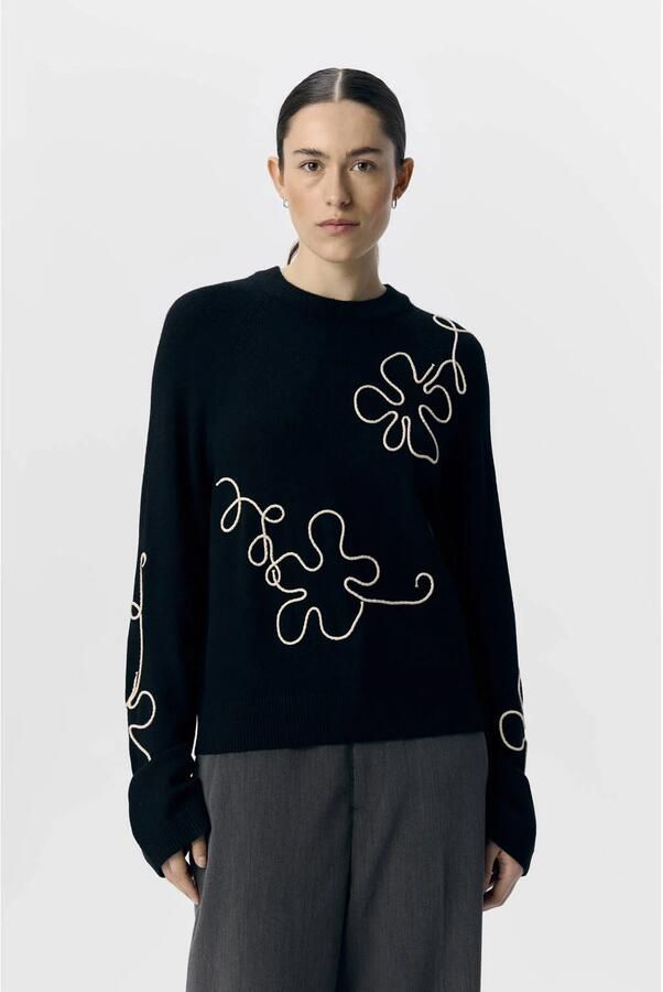 OBJECT Dames Truien & Vesten Objlaney Rubin Ls Pullover Zwart - Foto 7