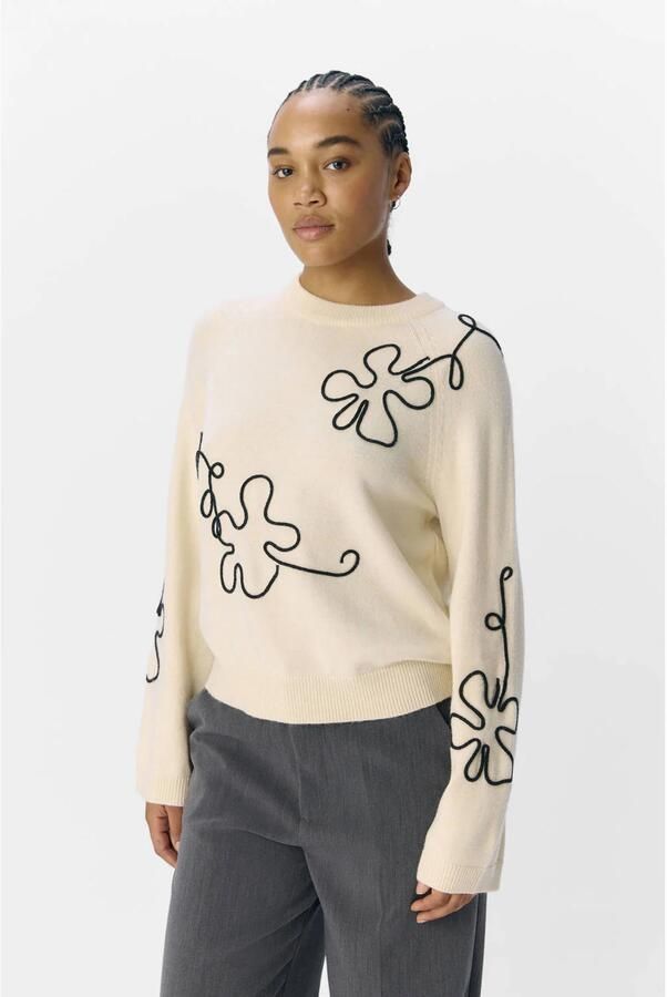 OBJECT Dames Truien & Vesten Objlaney Rubin Ls Pullover Zand - Foto 7