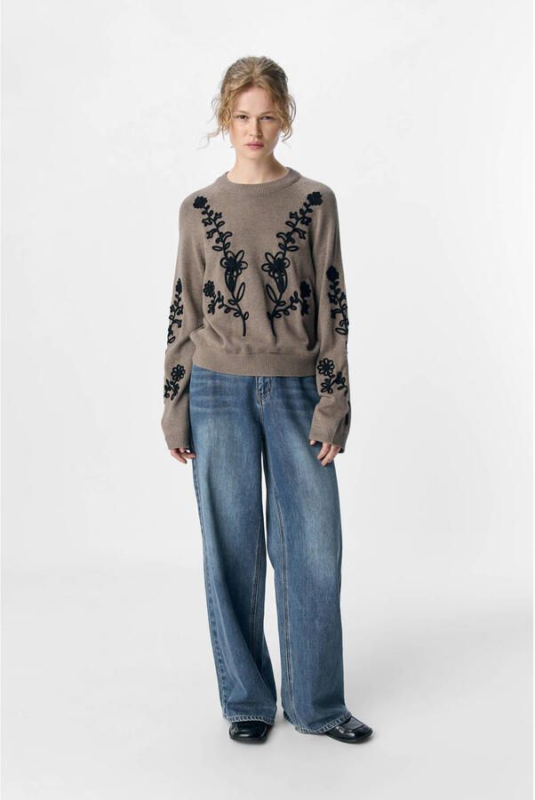 OBJECT Dames Truien & Vesten Objlaney Rubin Ls Pullover Noos Taupe - Foto 6