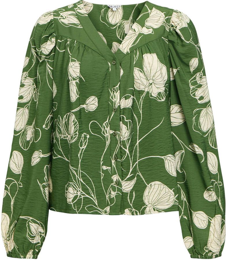 OBJECT Dames Blouses Objjacira L s Re V-neck Top Noos Groen - Foto 5