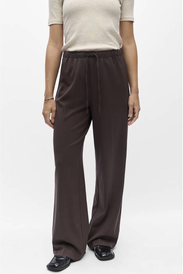 OBJECT wide leg casual broek bruin
