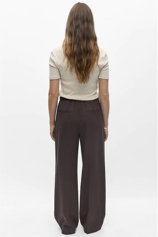 OBJECT wide leg casual broek bruin - Foto 2