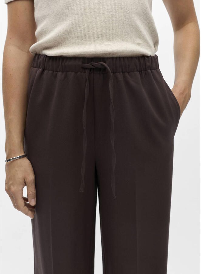 OBJECT wide leg casual broek bruin - Foto 2