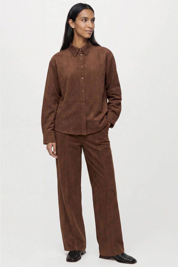 OBJECT Dames Broeken Objmiya Hw Wide Pants Bruin - Foto 2