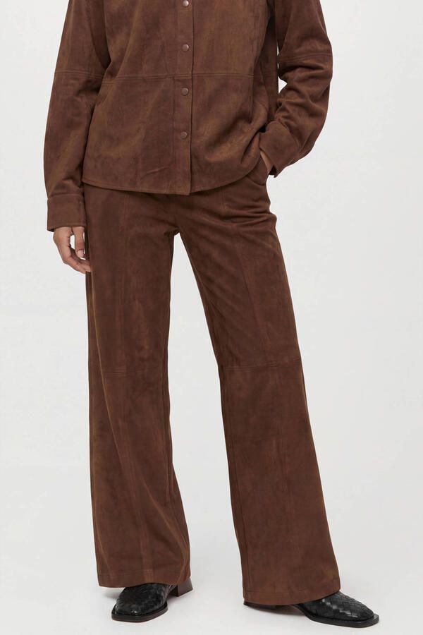 OBJECT Dames Broeken Objmiya Hw Wide Pants Bruin