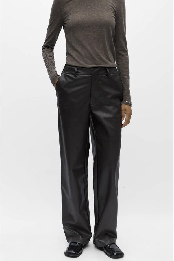 OBJECT Dames Broeken Objliva Mw Wide Pants Noos Bruin