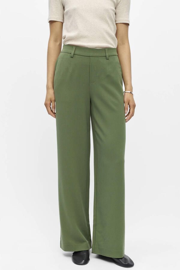 OBJECT wide leg pantalon groen