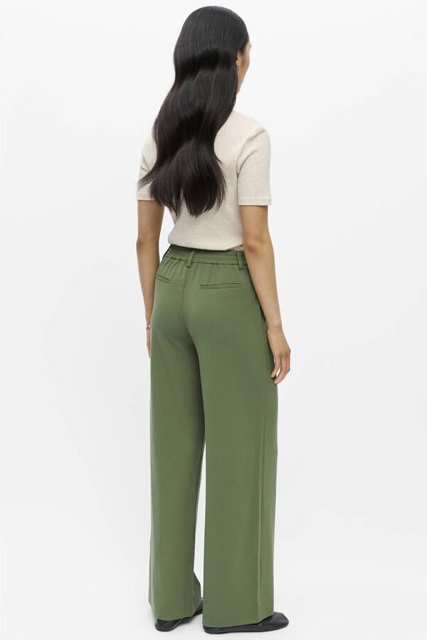 OBJECT wide leg pantalon groen - Foto 3