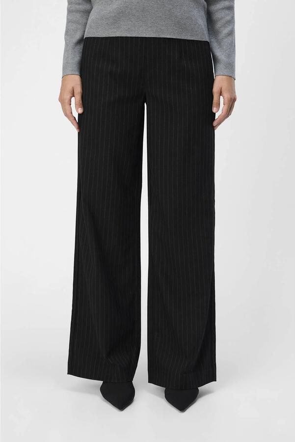 OBJECT wide leg pantalon met krijtstreep OBJLISA - Foto 5