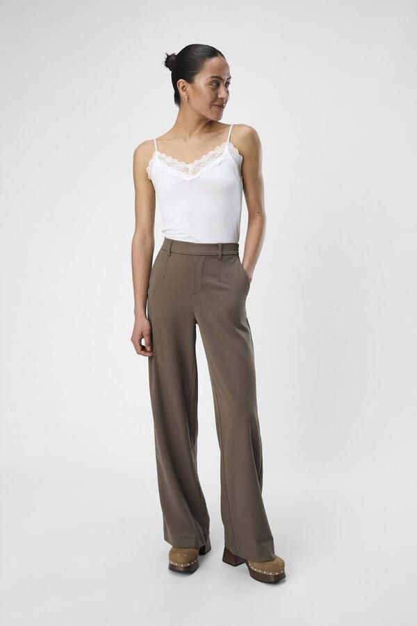 OBJECT Dames Broeken Objlisa Wide Pant Bruin - Foto 6