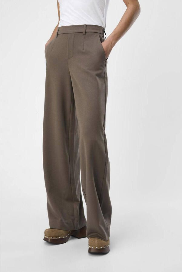 OBJECT Dames Broeken Objlisa Wide Pant Bruin - Foto 5