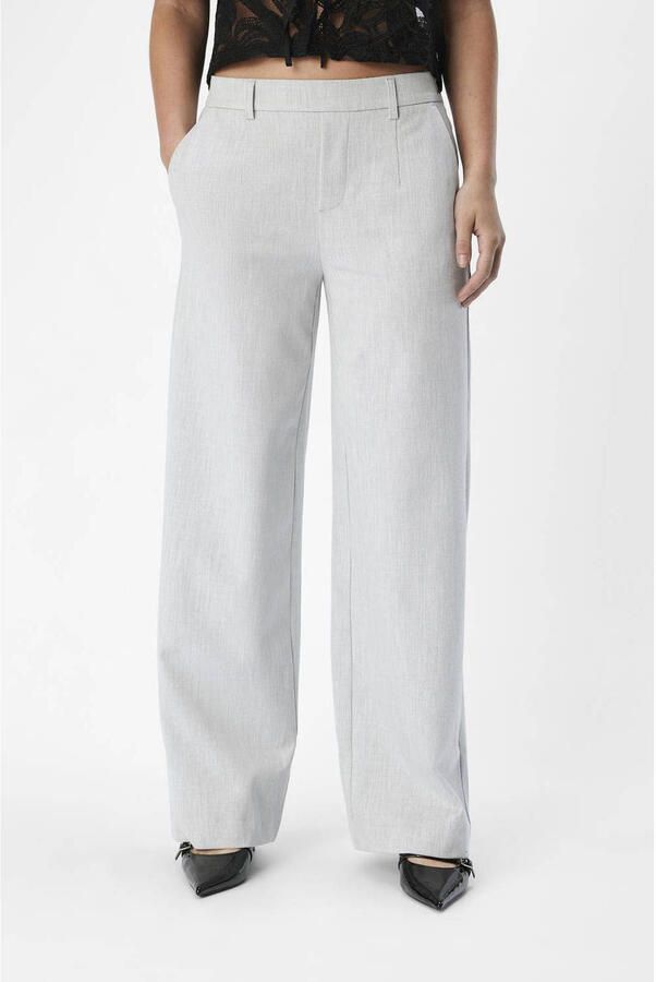 OBJECT Dames Broeken Objlisa Wide Pant Lichtgrijs - Foto 2