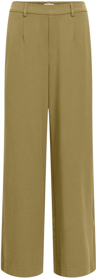 OBJECT wide leg pantalon olijfgroen
