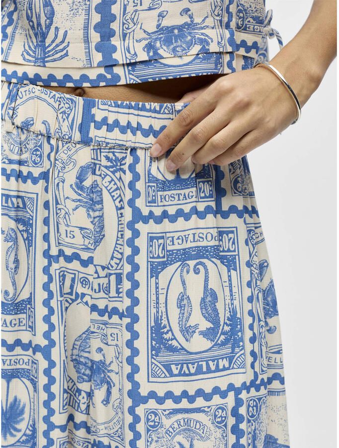 OBJECT wide leg regular waist casual broek blauw - Foto 2
