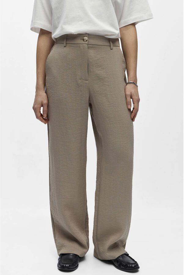 OBJECT Dames Broeken Objrini Mw Lo Wide Pant Zand - Foto 5