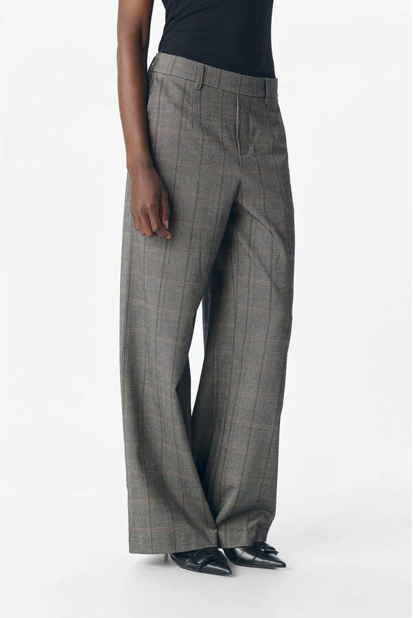 OBJECT OBJLISA wide leg regular waist pantalon grijs - Foto 2